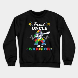 Proud Uncle of Warrior Autism Awareness Gift for Birthday, Mother's Day, Thanksgiving, Christmas Crewneck Sweatshirt